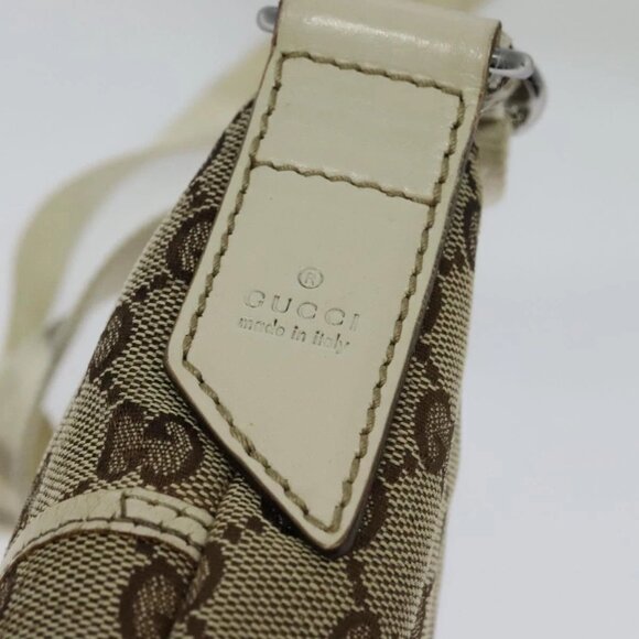 GUCCI GG Canvas Shoulder Bag Beige Silver 147671 Auth ki5693 - Picture 10 of 16